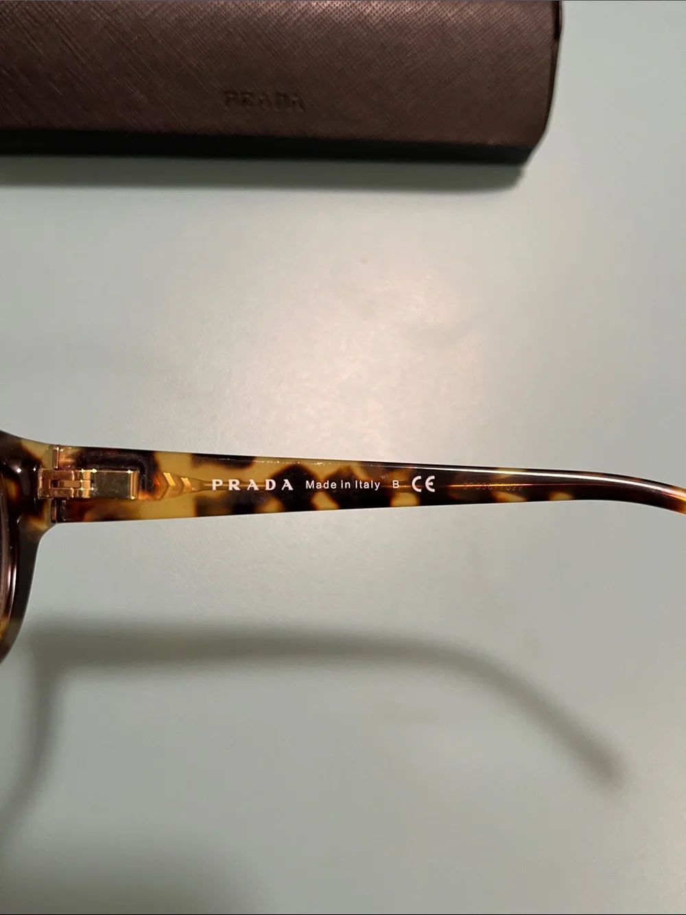 Prada Eyeglasses VPR 18O NAI-1O1 Black on Tokyo Havana Frame Italy 135- in case